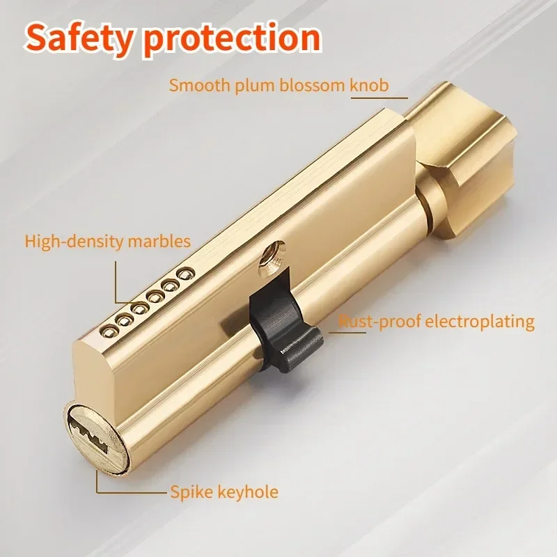 European Style Retro Door Handle Lock Aluminum Alloy Vintage Interior Bedroom lock Anti-theft Home Room Safety Door Locks