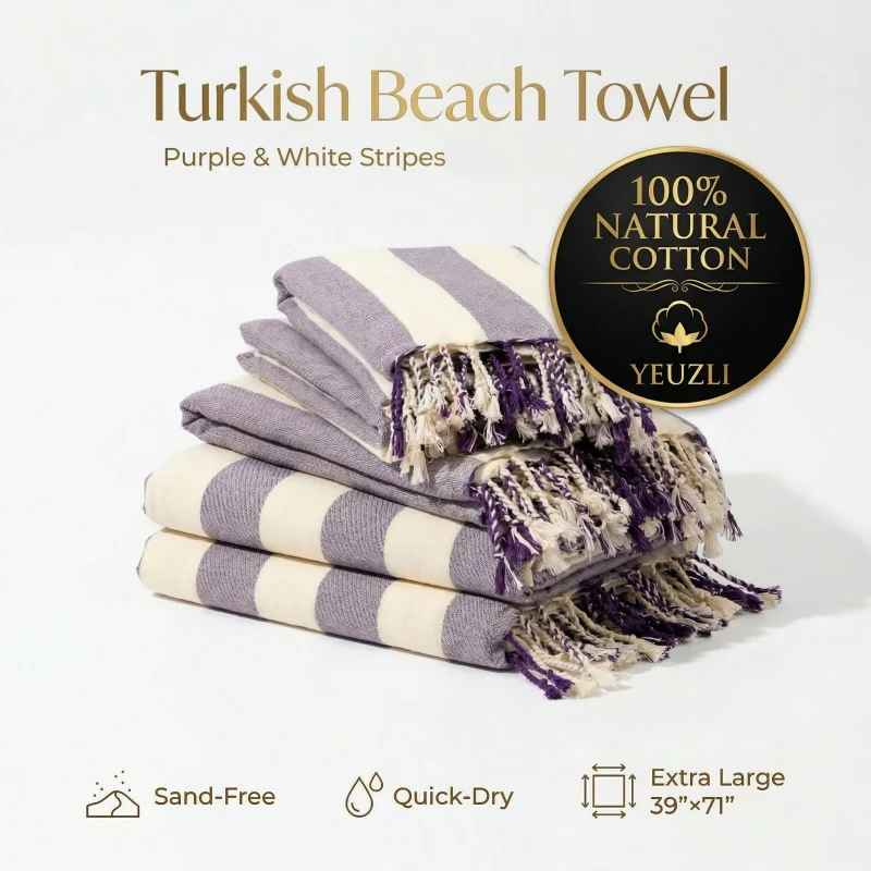 Large Cotton Beach Towel, Turkish Style Beach Towel with Sauna Girl Design, Unisex for Men and Women, Ideal for Spa & Sauna Gift