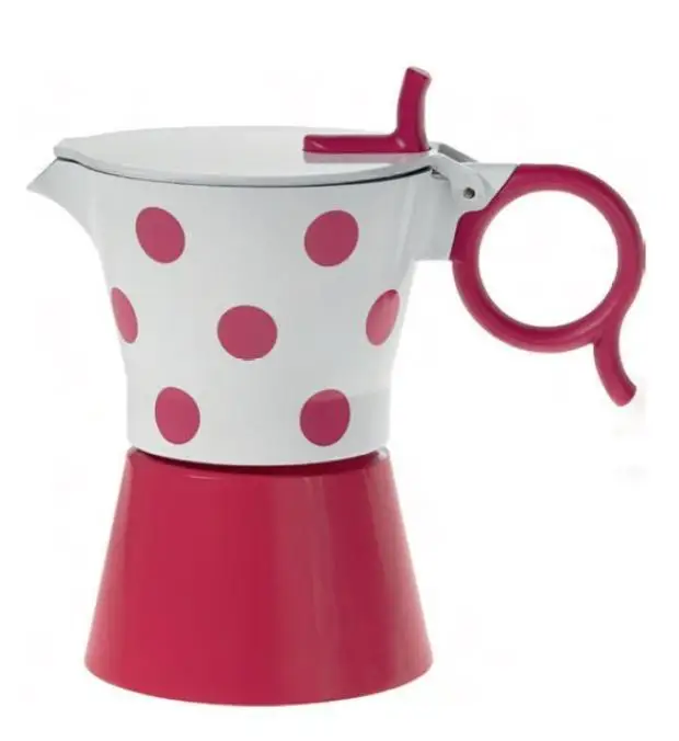 

KAWAII Cute Aluminum Moka Coffee Pot /2/3/6/9/2 Cups European Sle Handmade Coffee Brewing Tool Pink Girl Heart Element