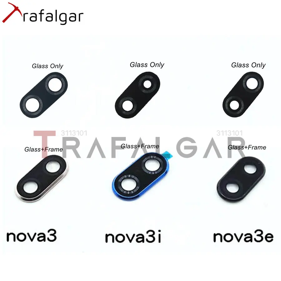 Rear Back Camera Glass Lens For Huawei Nova 3 3i Camera Glass With Frame Holder Bezel Bracket NOVA3 Replacement Parts