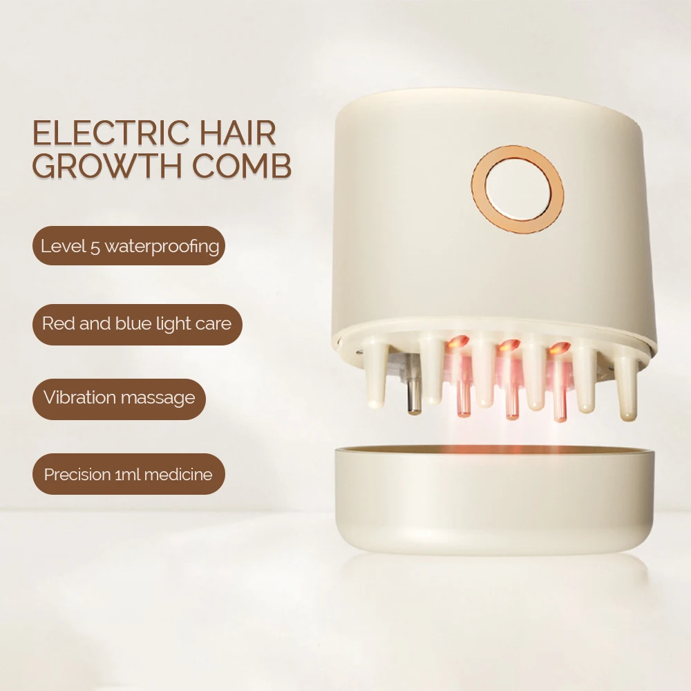 

EMS Scalp Applicator Liquid Comb Hair Growth Oil Serum Comb High Frequency Vibration Scalp Massager Brush with Sterilization