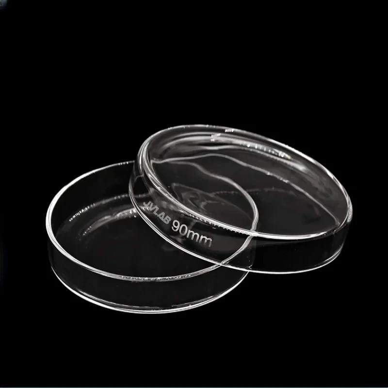 طبق بتري زجاجي للاستخدام المختبري، مادة بوروسيليليك مرتفعة 90 مم، طبق ثقافة شفاف سميك، أواني زجاجية مقاومة للحرارة، 10 EA #1