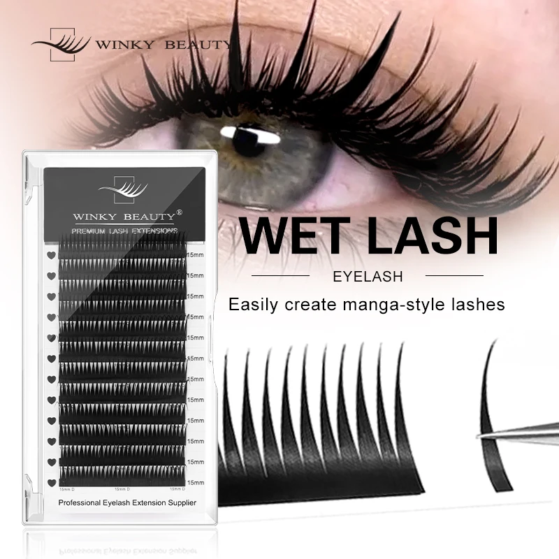 

winky beauty 07 C/D Wet Eyelash Extension Manga Wispy Cosplay Type Spikes Lashes Extensions Volume Premade Fans Lashes Supplies