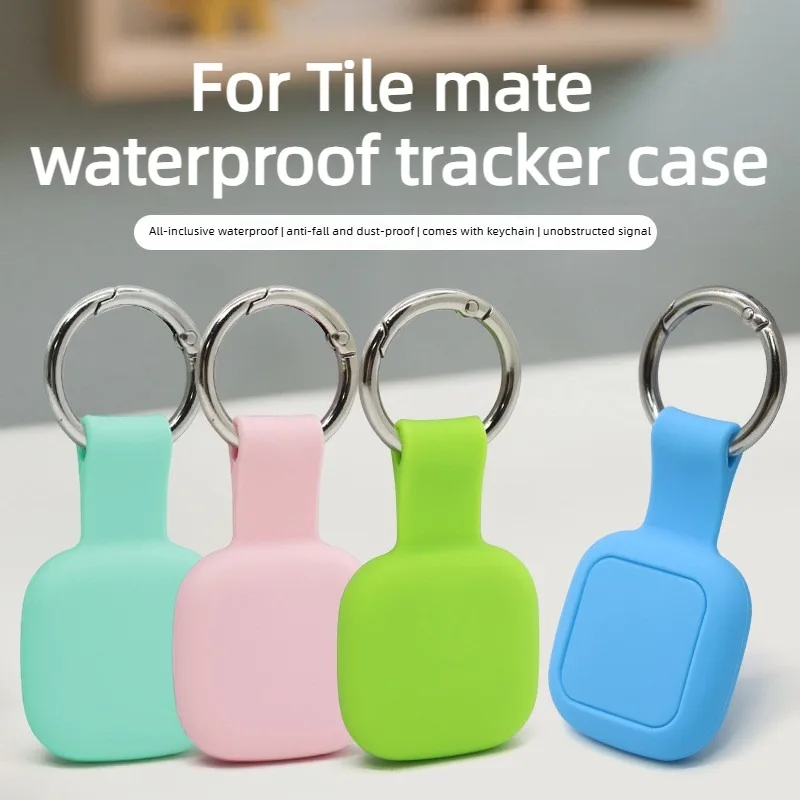 

Waterproof Silicone Protective Case with Keychain for 2024 Tile Mate Tracker Anti-Lost Device