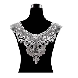 2PCS Lace collar flower hollow embroidery corsage Fake collar DIY clothing lace accessories embroidered collar