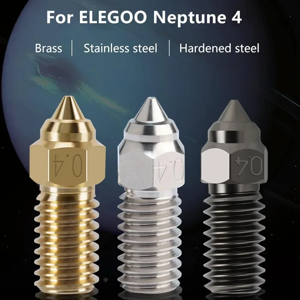 5/10 szt. Dysze Elegoo Neptune 4, części do drukarki 3D, dysze z hartowanej stali nierdzewnej i mosiądzu do Elegoo Neptune 4 Pro — zdjęcie produktu 3