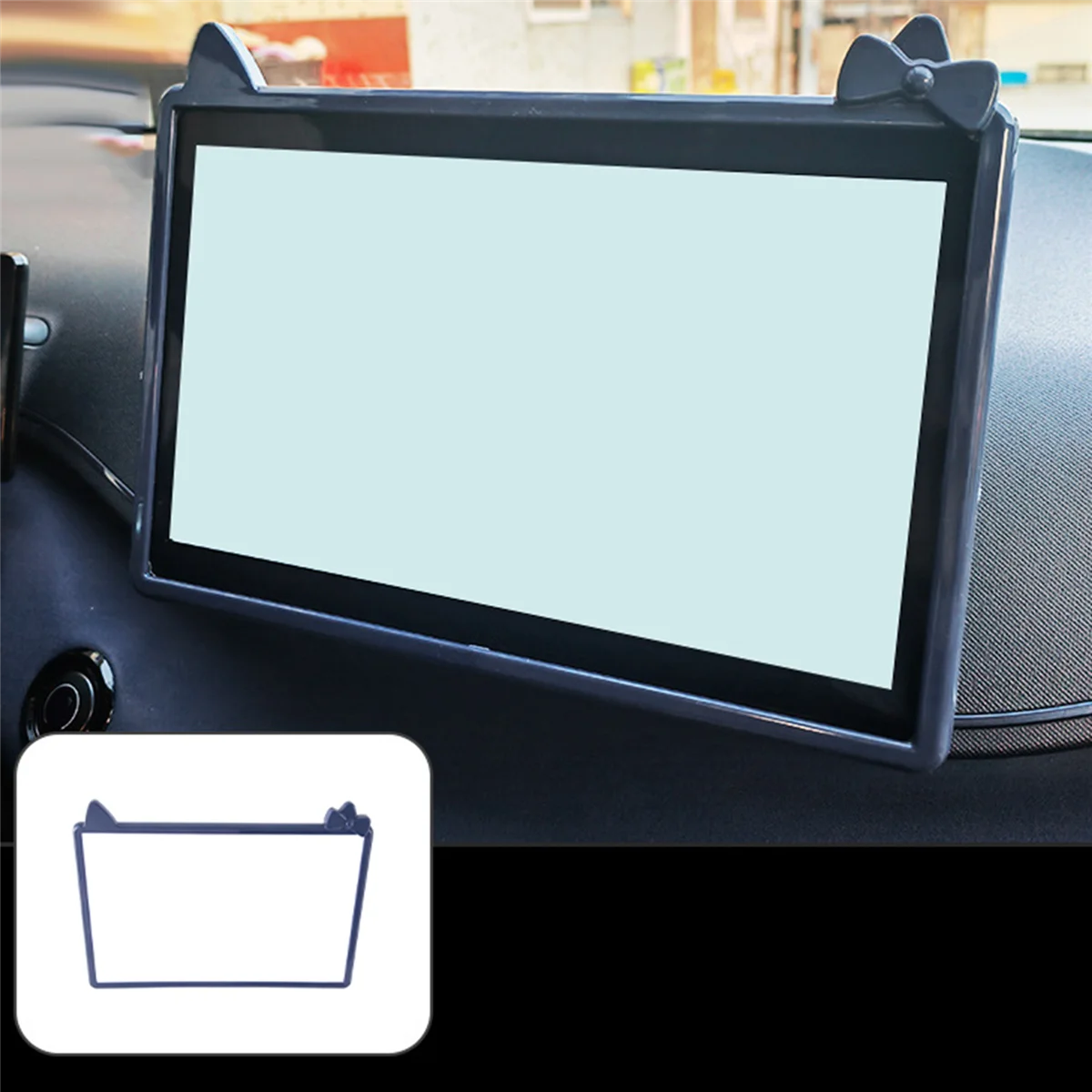 T61c_Blue Car Navigation Screen Protective Frame Trim Cover for BYD Dolphin Mini / BYD Seagull