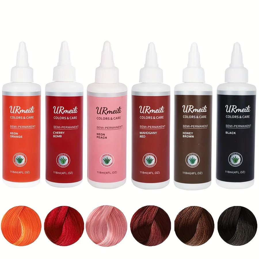 Natural Herbal Semi Permanent Hair Color Cream Long Lasting Salon Home Hair Dye Pigment For Wig Halloween Hair Coloring