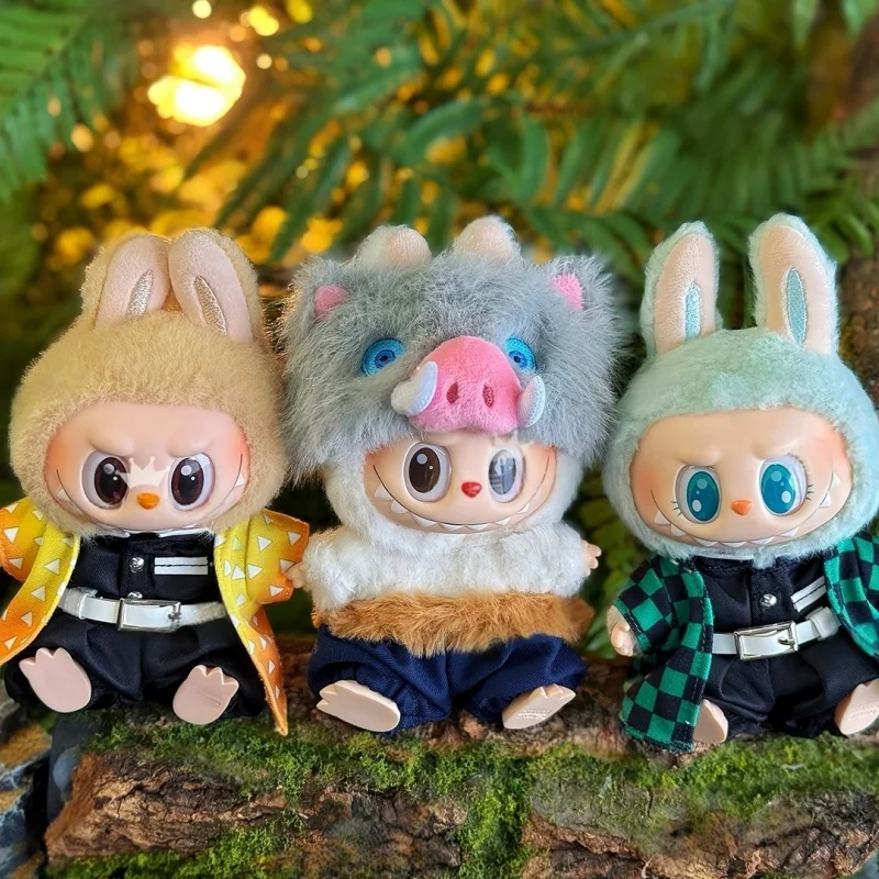 Apenas roupas para 17cm v1 v2 v3 labubu roupas acessórios anime tanjiro conjunto de roupas fofas roupas substituíveis