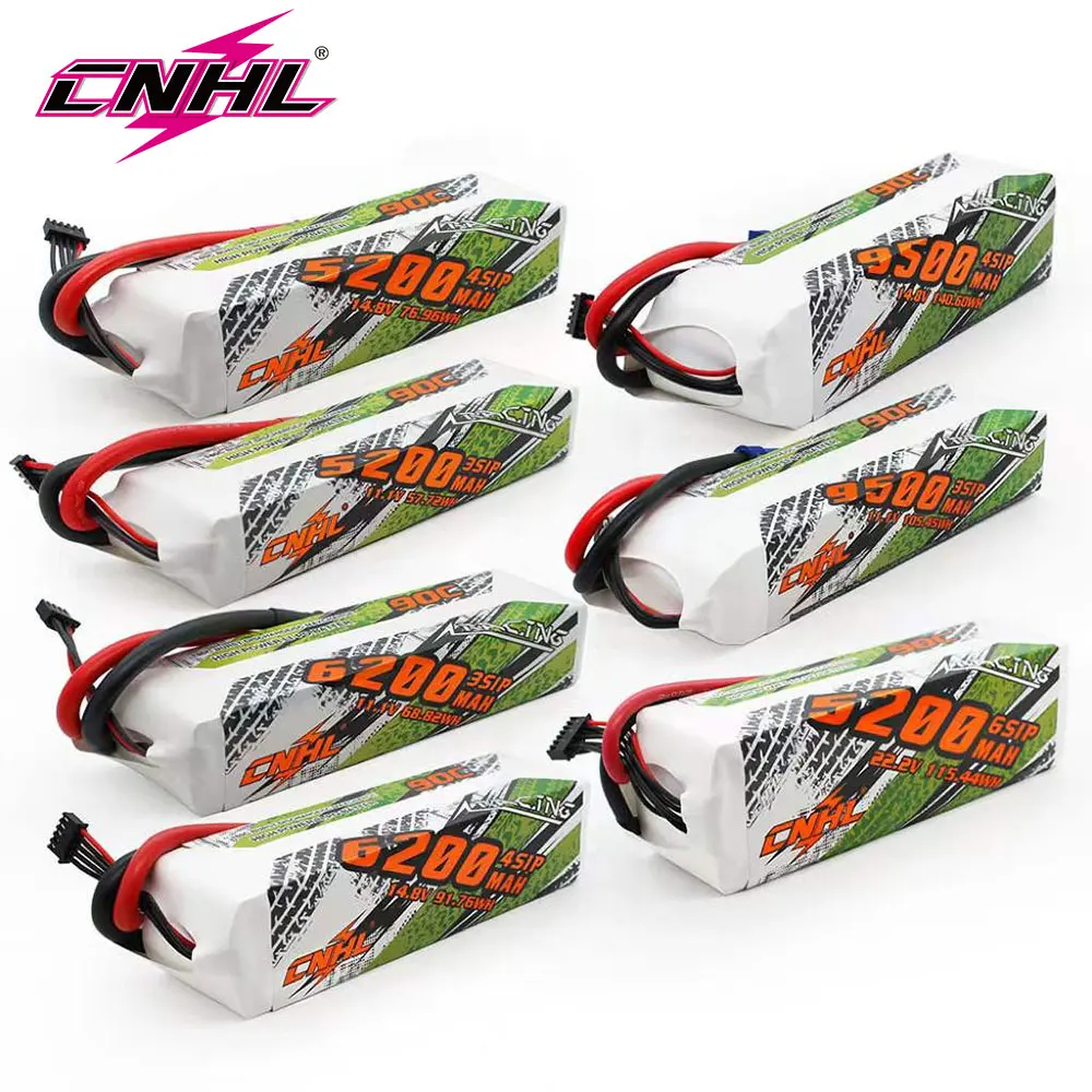 CNHL RC Lipo Battery 4S 14.8V 5200mAh 6200mAh 9500mAh Battery With EC5 QS8 8mm Bullet For RC Car Truck Tank Buggy Boat Airplane