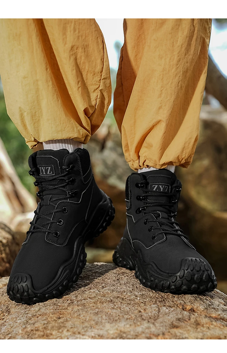 Outdoor-Wanderstiefel mit dicken, rutschfesten Sohlen, atmungsaktivem Mesh-Obermaterial, geeignet für Bergsteigen, Camping, Kiespfade und vollständig anpassbar für tägliche Outdoor-Wanderungen, mit Anti-Rutsch- und Stoßdämpfungseigenschaften – Detail 15