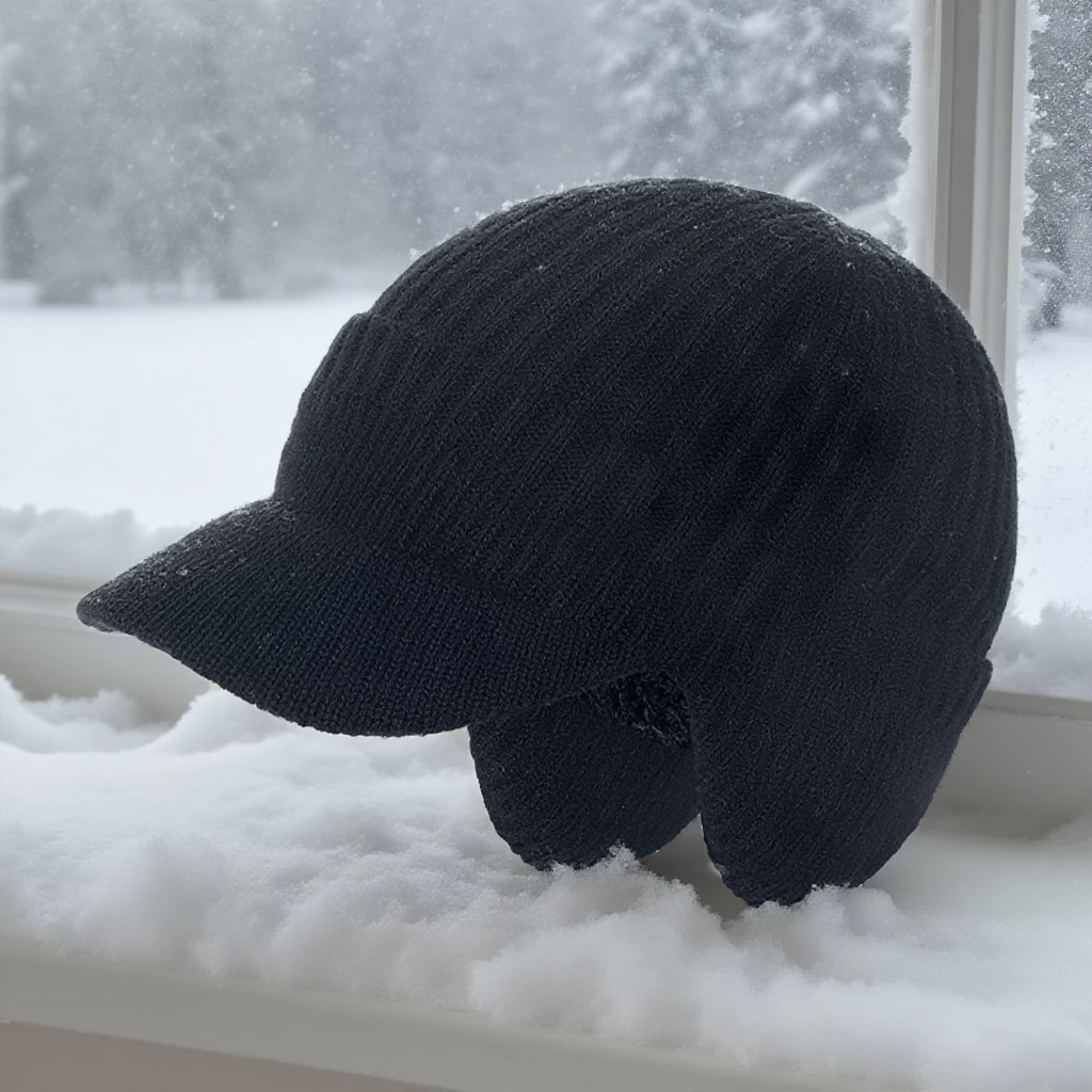 Зимняя шапка с полями и ушками, уличная теплая вязаная шапка с черепом на флисовой подкладке для мужчин и женщин