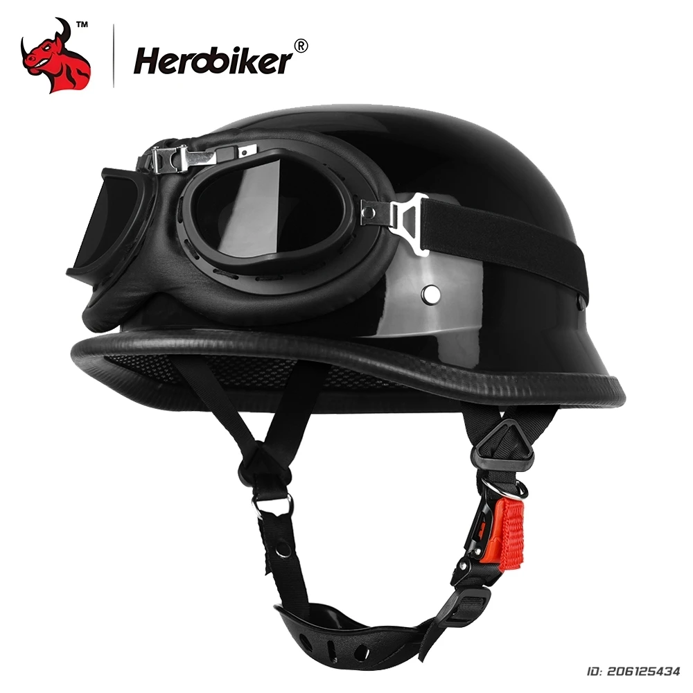 

Helmets For Motorcycles Leather Style Pilot Safety Motocross Open Face Retro Helmet DOT Certification Moto Half Helmet S-XXL