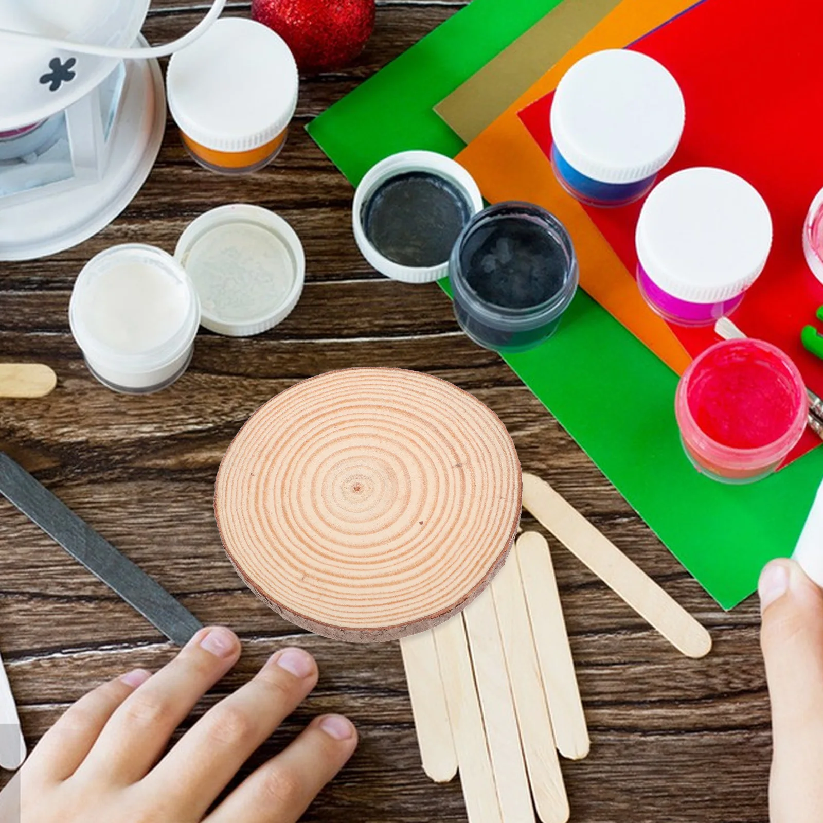 

12Pcs Pine Wood Slices Unfinished Round Wooden Discs Multipurpose DIY Crafting Coasters Natural Wood Circles for Painting Home