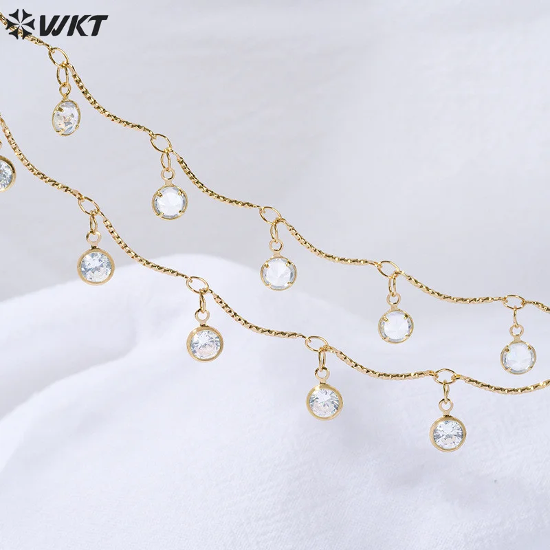 WT-RBC242 Different Water Drop And Star Shape Charms Crystal Beads Chain Sell By Meter DIY Necklace Or Bracelet Accessory