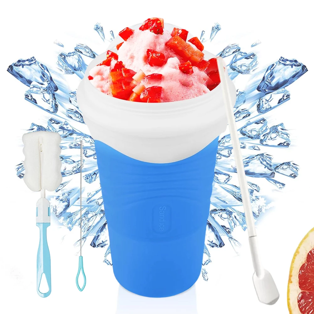 Granizástico – Vaso Para Granizados Caseros En 2 Minutos, Incluye Pajita, Cuchara Y 3 Cubos Reutilizables, Perfecto Para Verano Y Regalos Originales