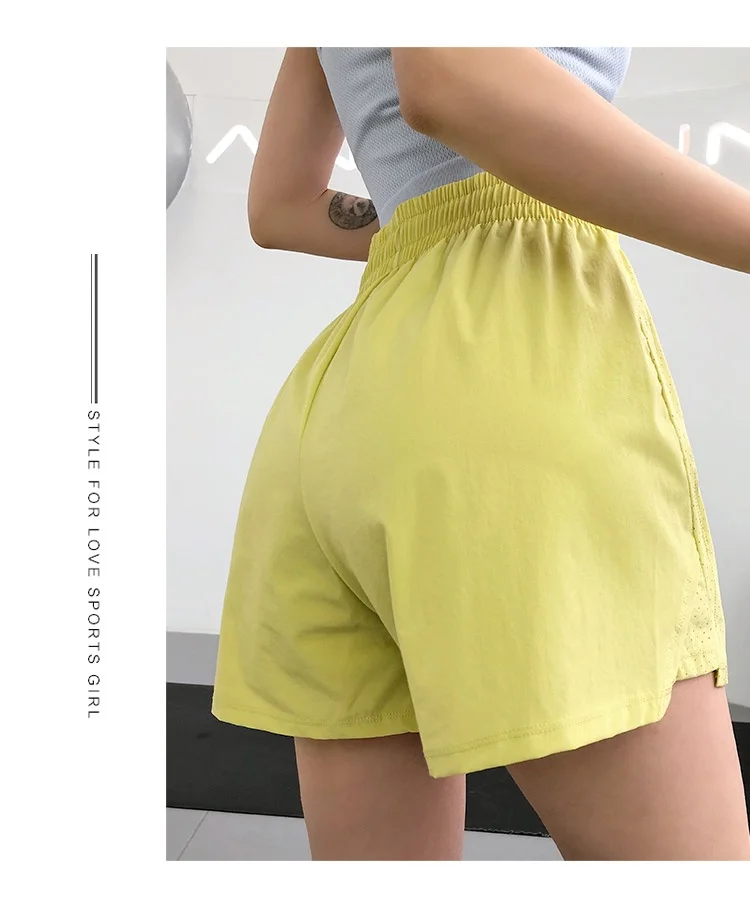 Hochgeschnittene, schnelltrocknende Sportshorts für den Sommer, Sportbekleidung, Fitness- und Yoga-Kleidung, Damen-Lauf- und Radfahrshorts, Workout-Kleidung – Detail 11