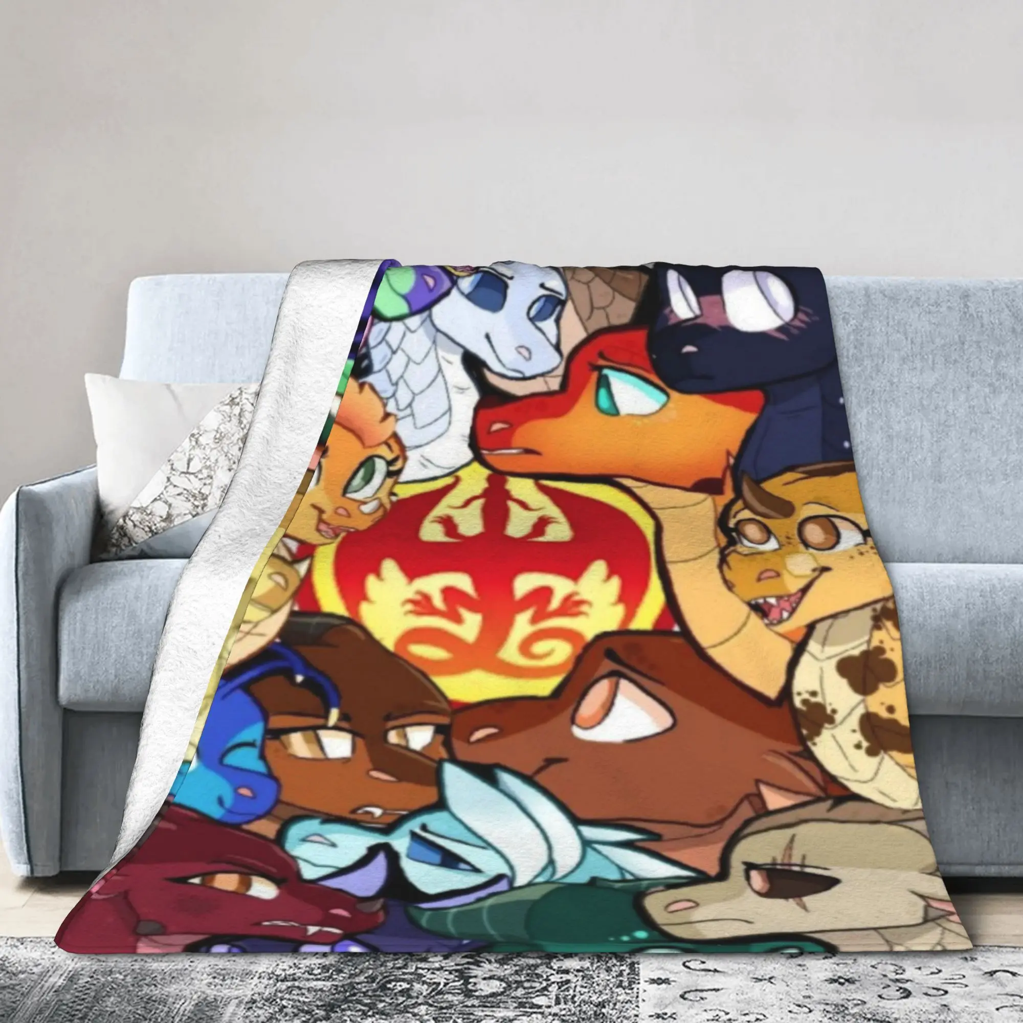 New Arrival Wing Of Fire dragon Blanket Lightweight Thin Coral Fleece Plush  Cozy Throw Blanket Machine Washable