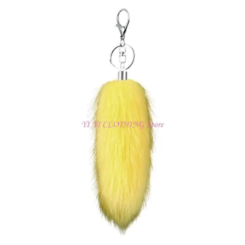 

N5KF Faux Furs Animal Tail Keychain Fashion Bag Accessory Handmade Holder Stylish Handbags and Backpacks Accessories
