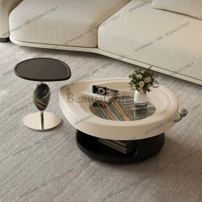 LDItalian Minimalist Special-shaped Coffee Table Modern Living Room Home Creative Light Luxury Sofa Side Tables Home Furniture