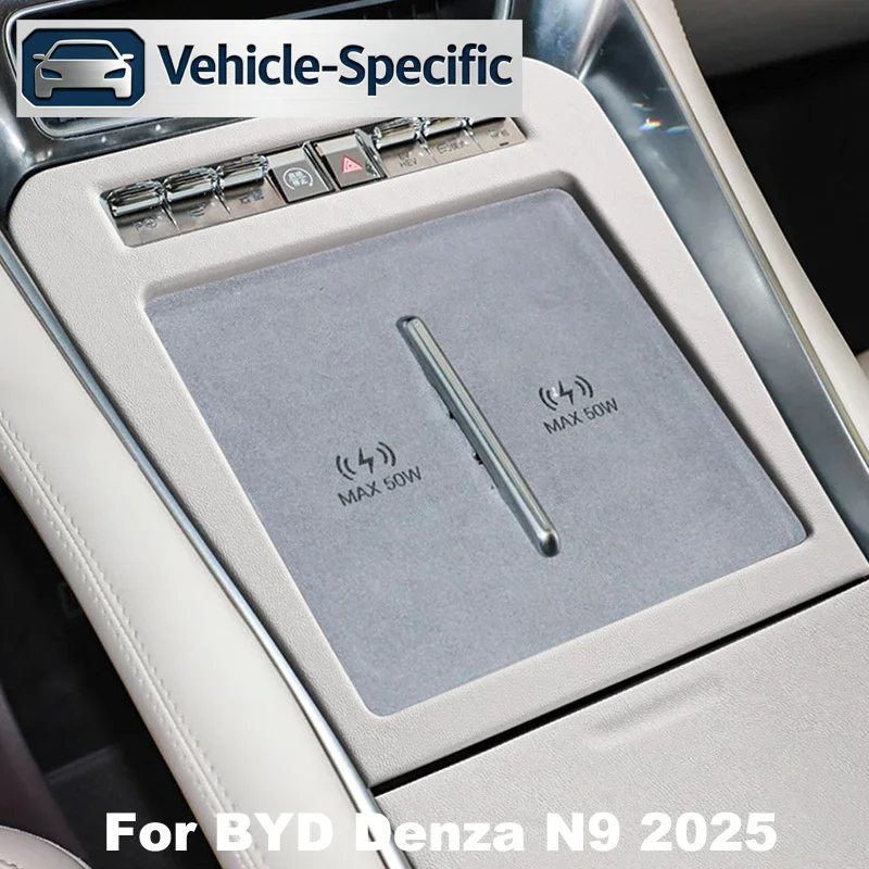 For Denza N9 2025 Car Central Control Panel Protective Patch Wireless Charging Sticker Car Interior Accessories