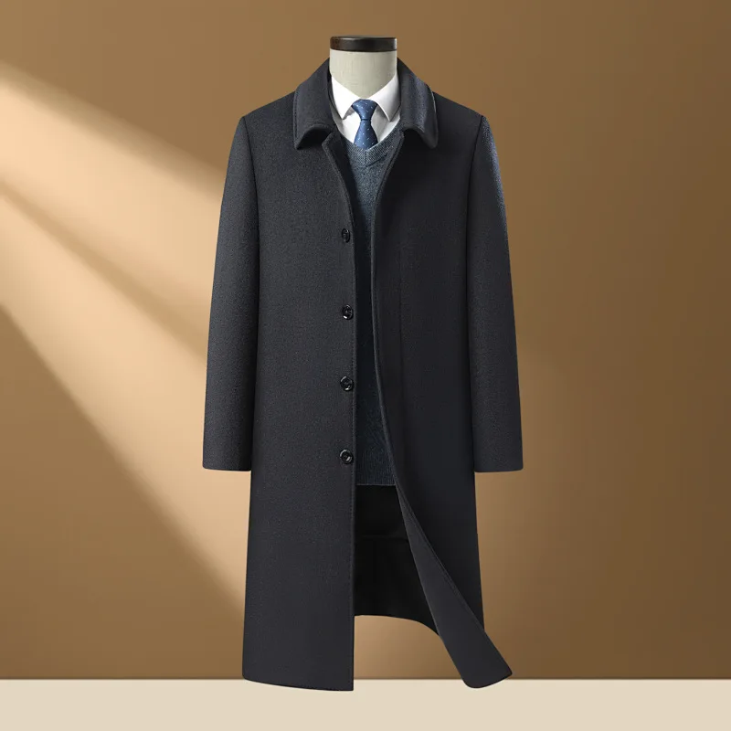 Coat Men's Autumn and Winter New Detachable Inner Liner Thickened Middle-aged and Elderly Coat