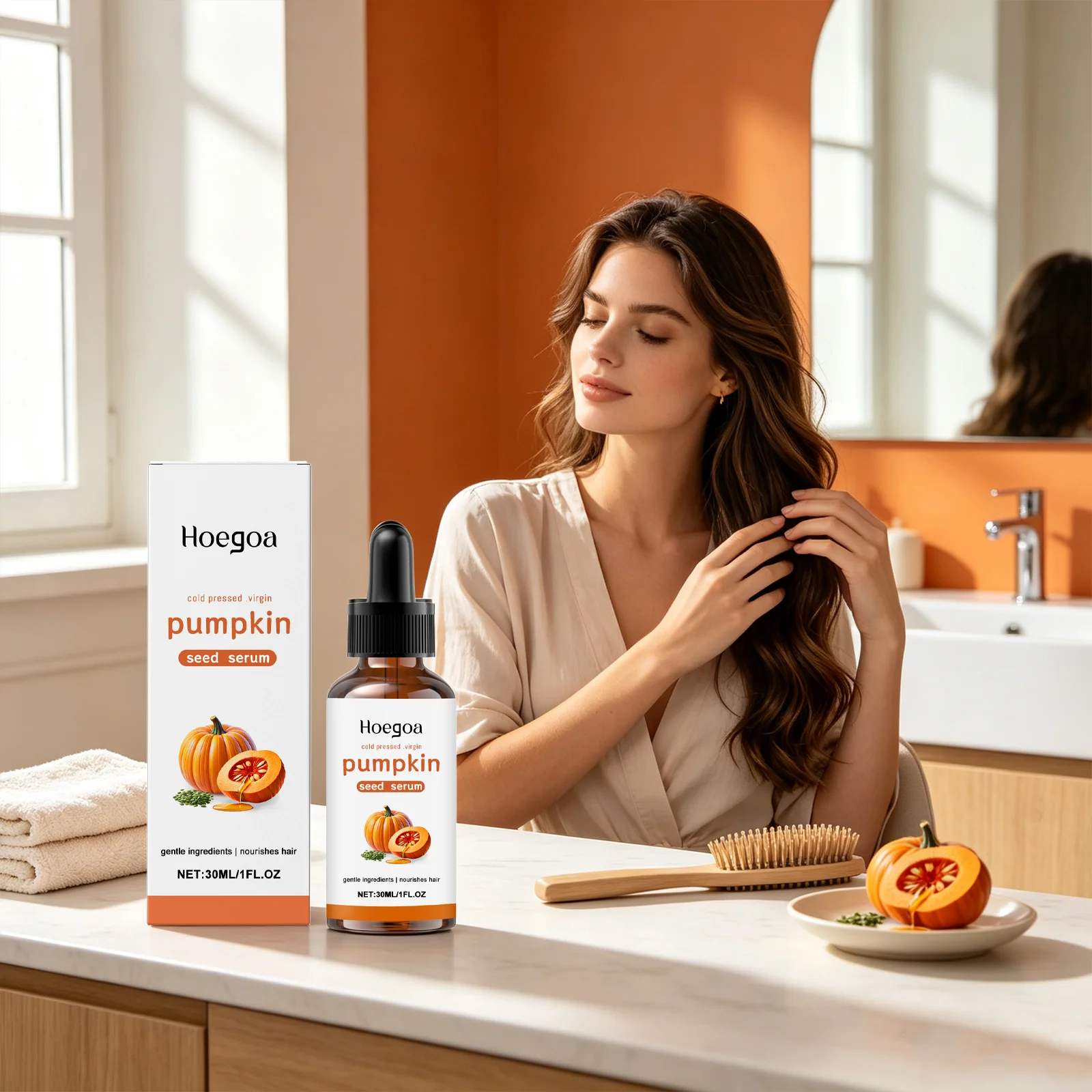 Hoegoa Pumpkin Seed Hair Serum Deep Nourishment Dry Itch Relief Follicle Activation Anti Hair Loss Split End Care Hair Care Oil