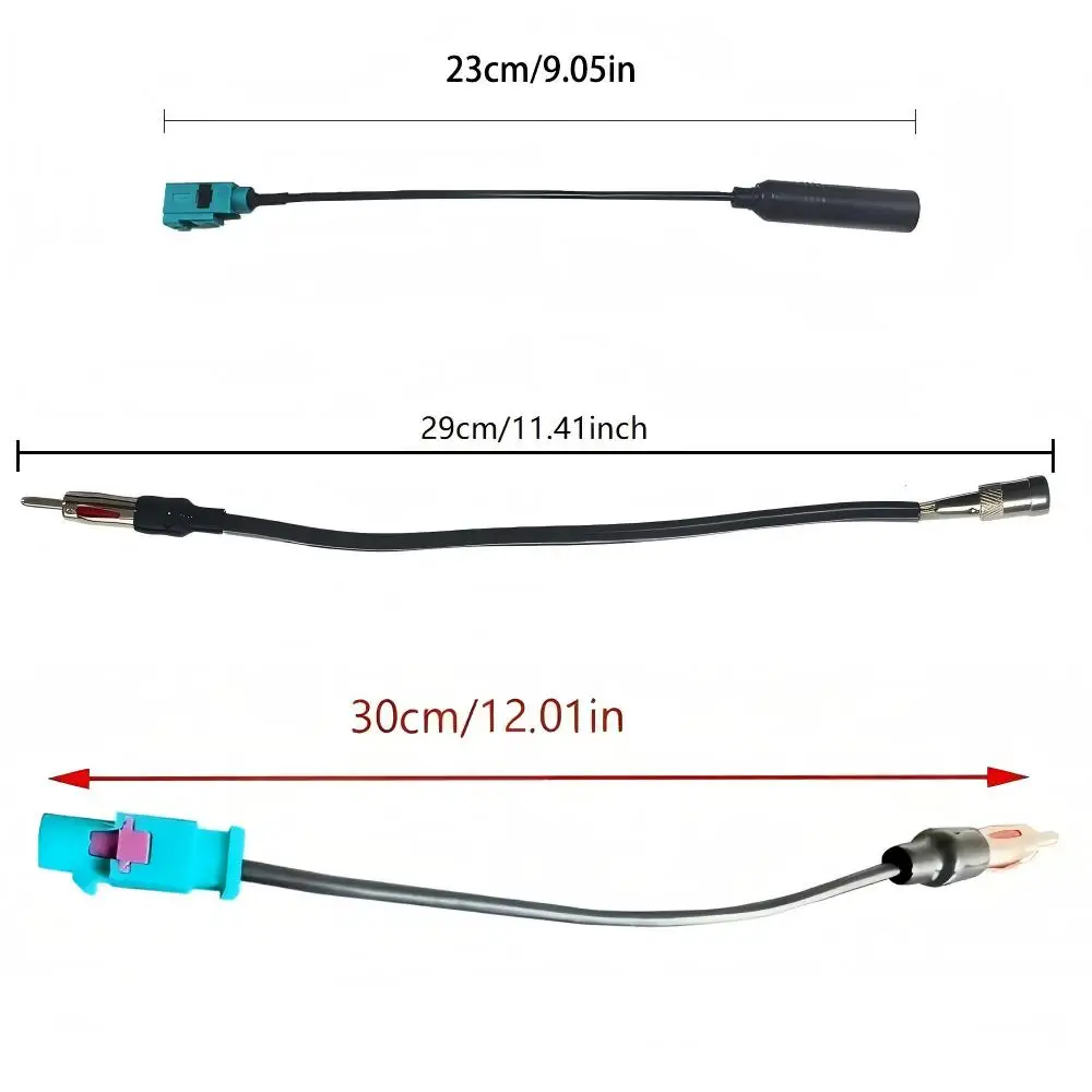Antena de rádio estéreo fm am para carro, cabos adaptadores fakra z fêmea para din fêmea fakra z macho para din macho adaptadores para vw