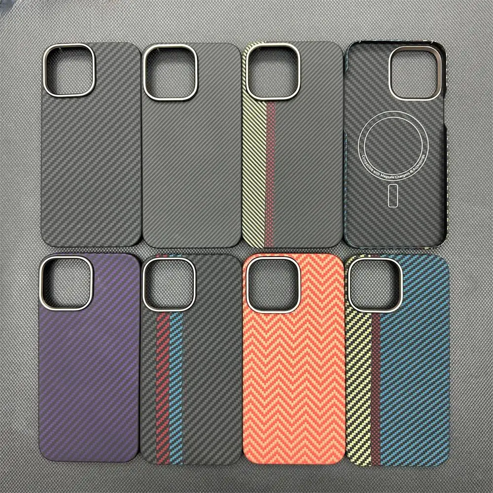 

New Genuine Aramid Fiber Carbon For IPhone 15 14 13 Pro Max 14Pro Mag Safe Ultra Thin For IPhone 13Pro Max 14Promax CASE Cover