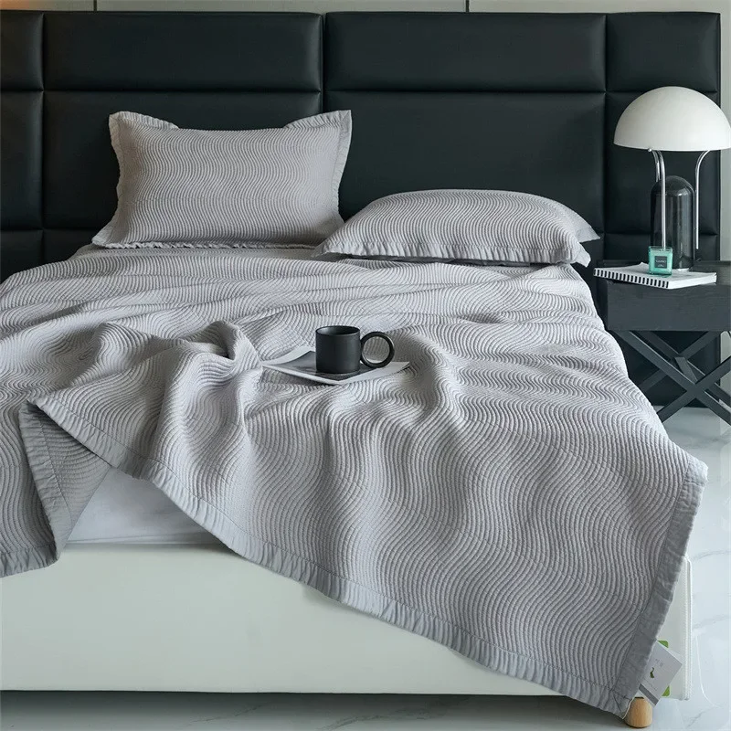 Silky Lyocel Summer Quilt Set 3pcs Quilted Bedspread on the Bed Cool Feeling Couple Bed Cover Coverlet Queen Size Double Blanket