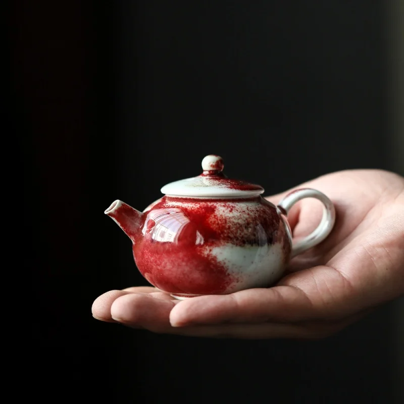 

Jingdezhen Stoneware Japanese Style Teapot Kiln Baked Handmade Hand Drawn Kung Fu Teaware Ball Hole Bubble Pot Side Handle Teapo