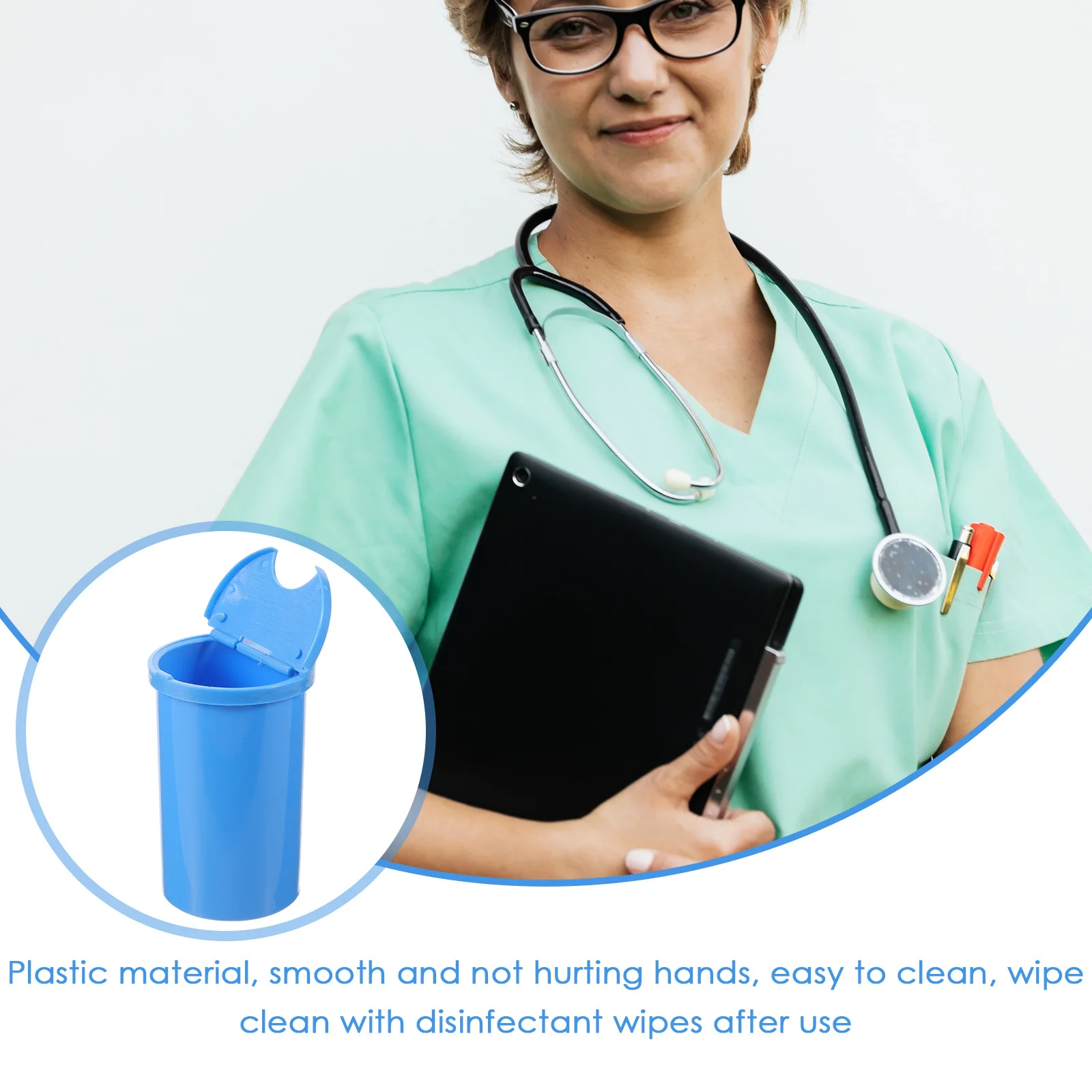 

Disinfection Box Plastic Sterilizer Holder Transparent Cover Small Medical Storage Holder Cotton Ball Dressing Drum Hospital