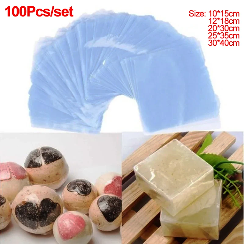 100Pcs/set Heat Shrinkable Film Baby Shoe Bag Transparent Sealing Film Dustproof Anti-oxidation Hot Shrink Film Home Storage Bag