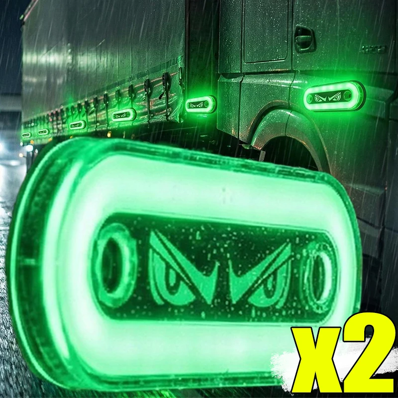 Truck Side Waterproof LED Marker Light Car Demon Eye Exterior Side Marker Flash Warning Light Van Clearance Lights Car Parts
