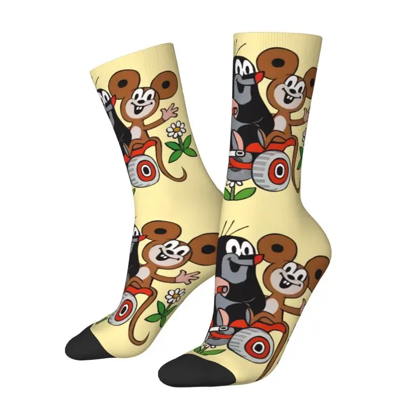 Fashion Cartoon Happy Mole Socks Men Women Warm 3D Print Cartoon Krtek Little Maulwurf Sports Football Socks