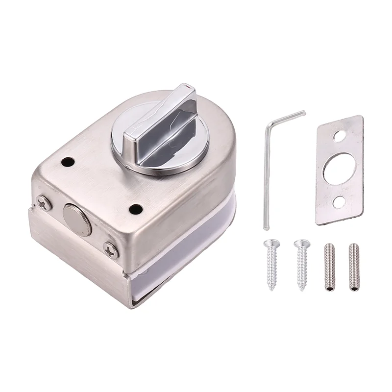 

News Glass Sliding Door Latch Lock Non-Apertured Stainless Steel Glass Door Lock For Shower Room Bathroom Accessories