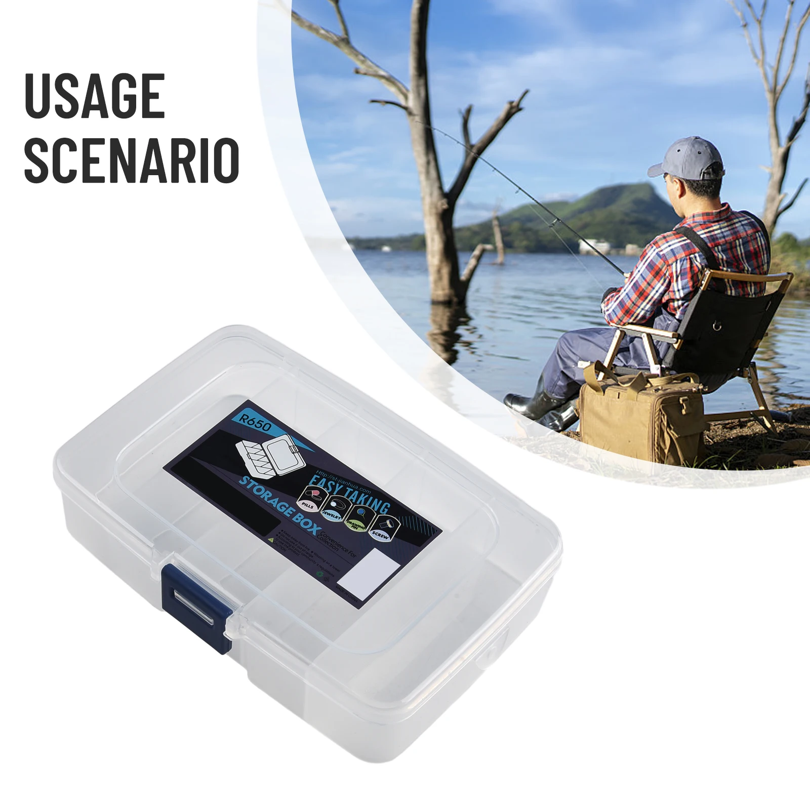 14.3*9*3.5cm 5 Grid Plastic Translucent Storage Box For Replacing Fishing Gear Bait Hardware for Tool Parts for Tool Storage Box