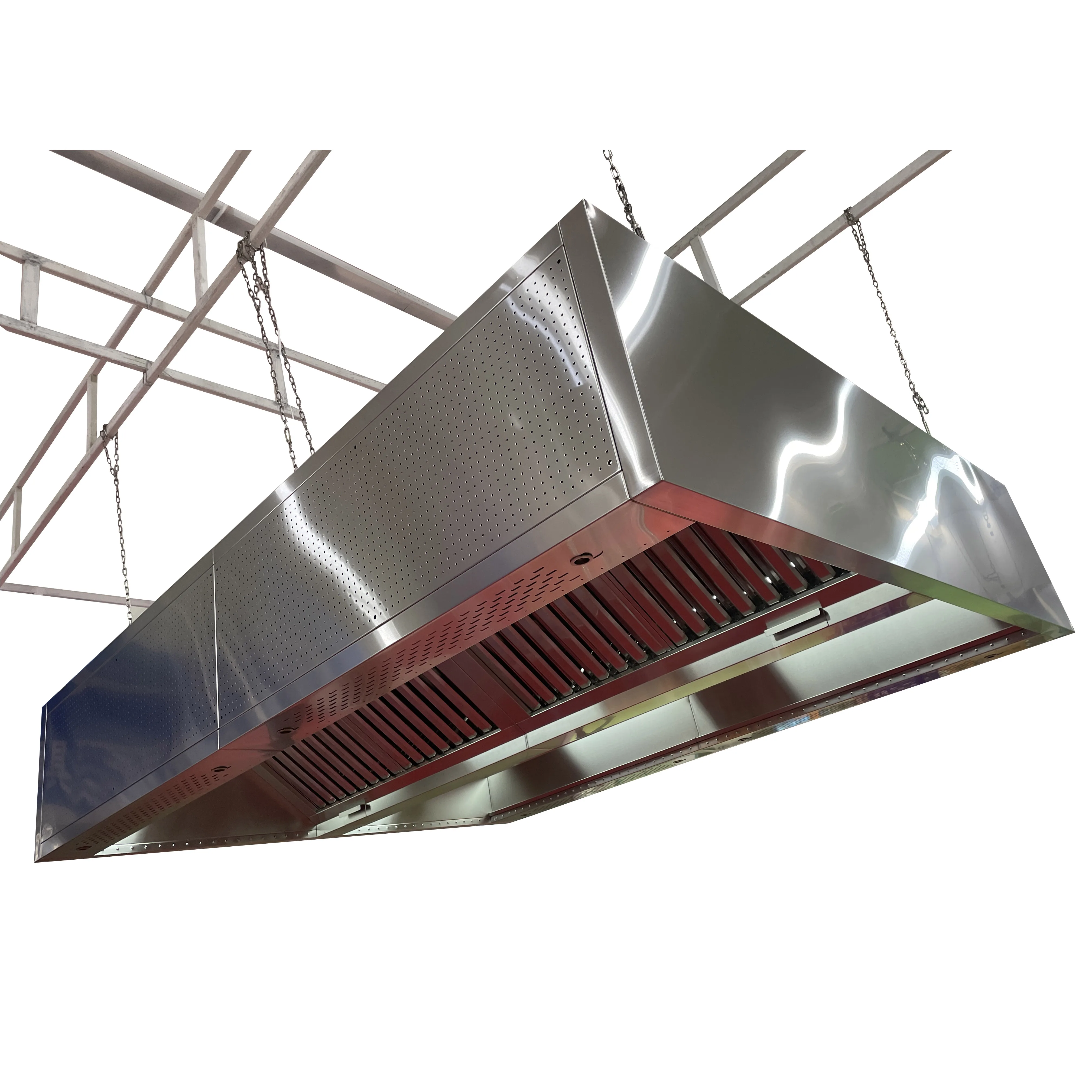 for Commercial Stainless Steel Cooker Smoke Exhaust with light With fresh air system Island-Style extractor Range Hood