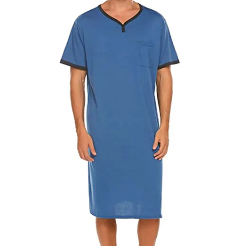 Extended Modal Nightgown Loose Short Sleeve Skin-friendly Pajamas Men's T-shirt Loungewear