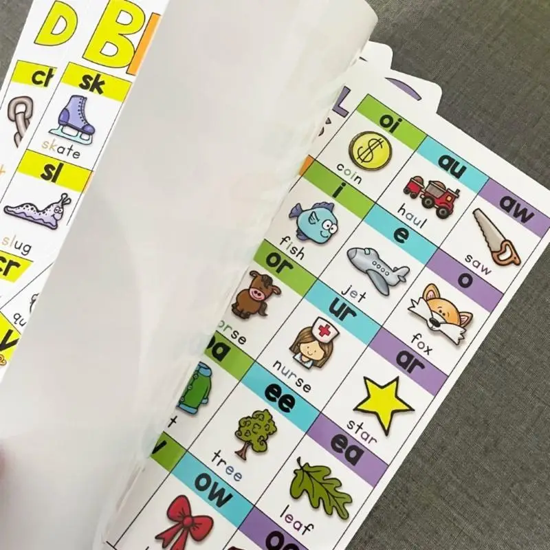 Educational Phonics Study Card Portable Paper Phonics Letter Root Charts For Kid 
