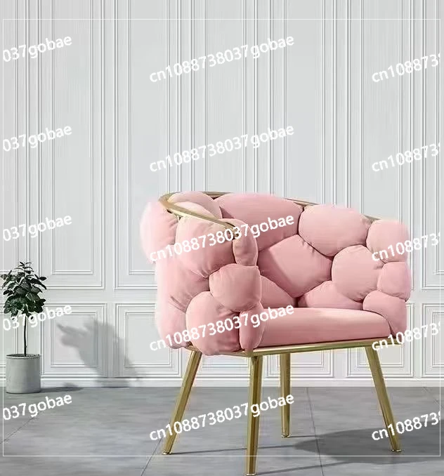 كرسي مكياج لغرفة نوم الفتيات، مقعد خفيف فاخر، مسند ظهر منزلي بسيط وحديث #2