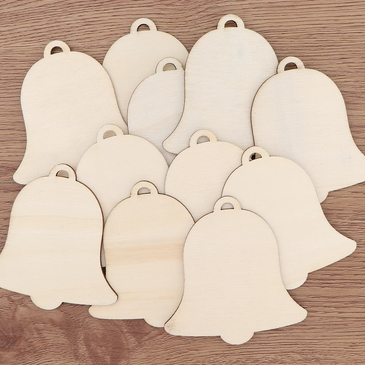 

10pcs Wooden Bell Pattern Hanging Ornament Christmas Tree Decoration Xmas Party Home Festive Decor Garden Window Hanging Craft