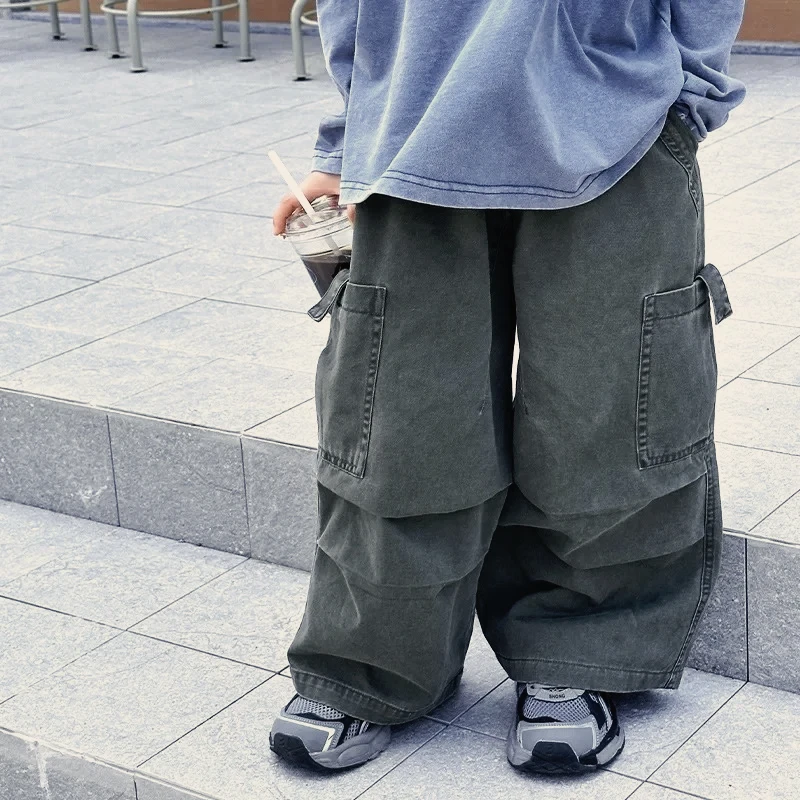 Children's Clothing Boy Pants Children's Work Pants 2026 Spring New Style Early Autumn Western-style Straight Leg Casual