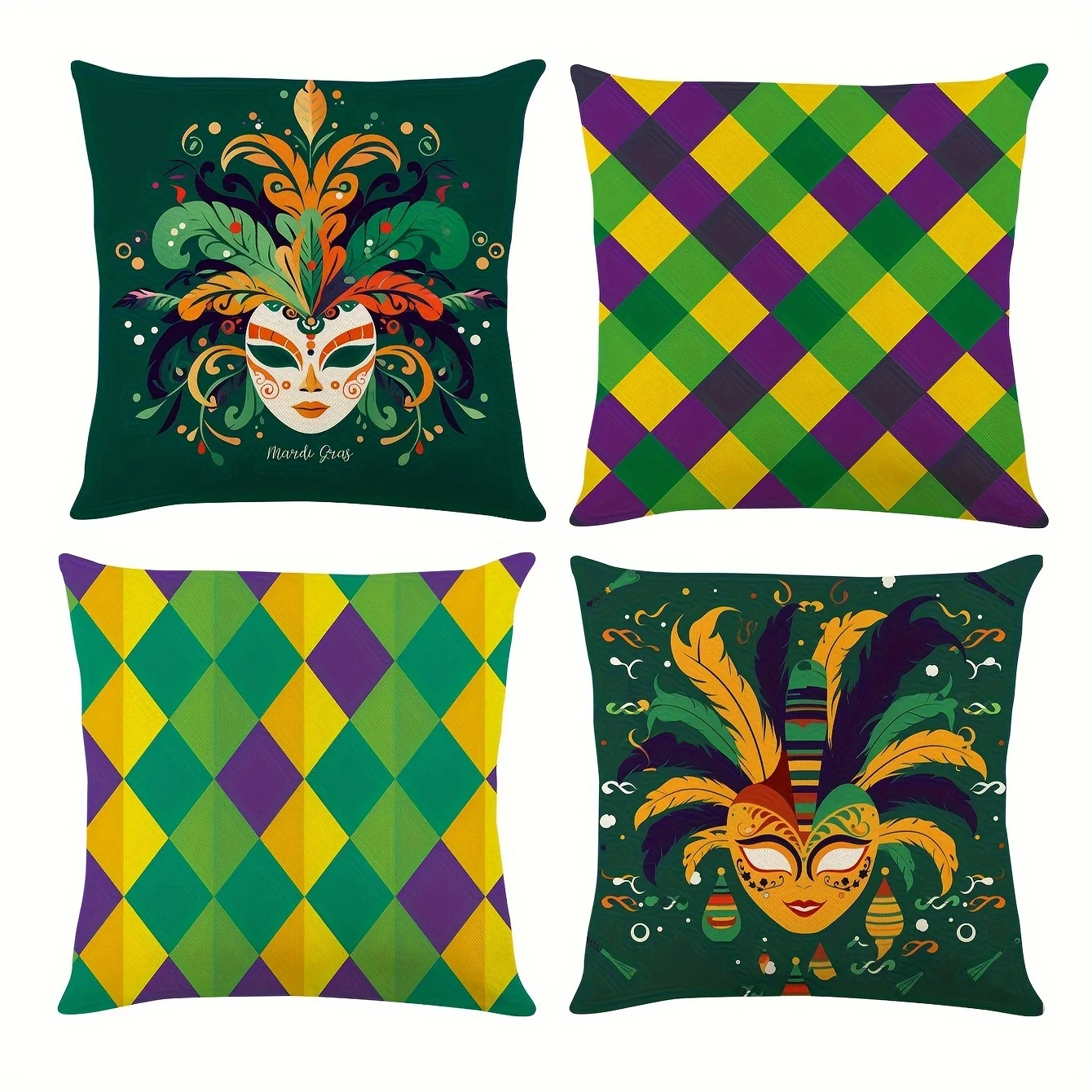 Bohemian Aztec Mask Cushion Cover Set Geometric Pop Art Throw Pillow Decor 40x40cm Colorful Living Room Sofa Accent