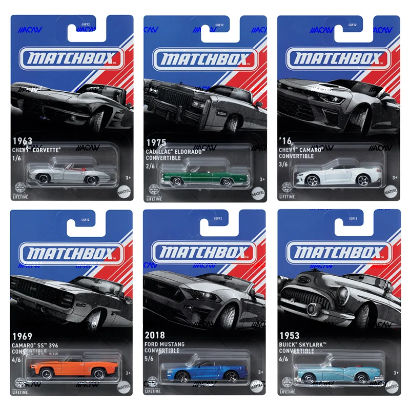 Mattel Matchbox 1/64 Mbx Themed Asst Mix4 Camaro SS Buick Skyline Chevy Corvette Collectible Car Toys Diecast Vehicle