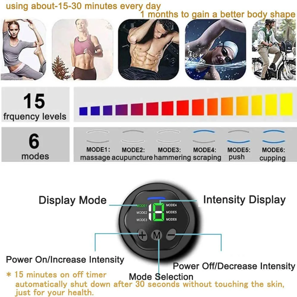 1Set Electric EMS Muscle Stimulation Belt Set ABS Trainer Abdominal Exerciser Toning Fitness Gym Workout Training Belt