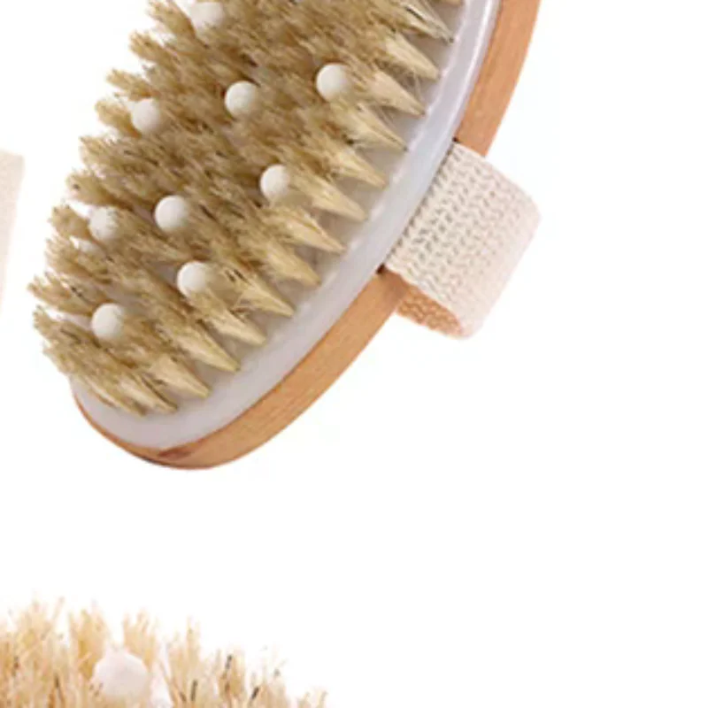 

1pcs Exfoliating Wooden Body Massage Shower Brush Natural Bristle Bath Brush Soft SPA Woman Man Skin Care Wet Dry Body Brush