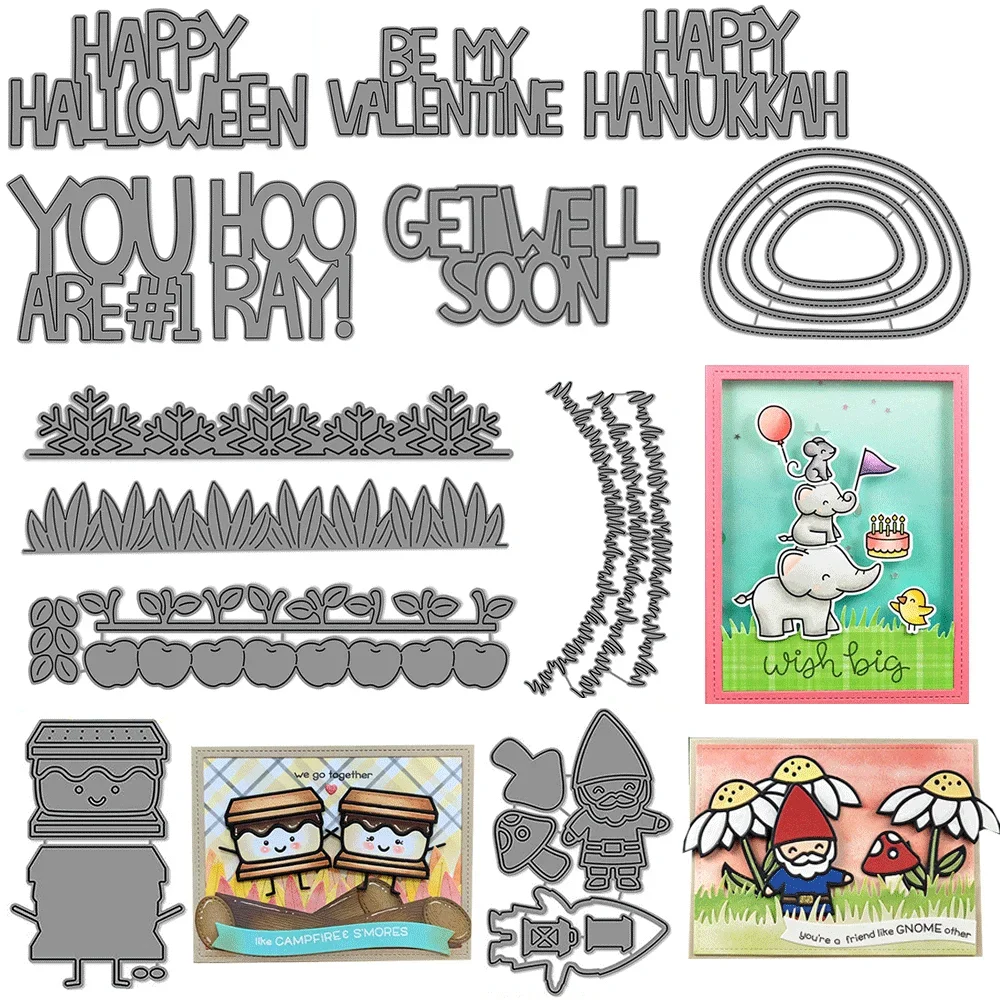Schneeflocken-Grenze, Metall-Stanzformen, Happy Halloween, Prägung, gestanzt, für DIY-Kartenherstellung, Scrapbooking, Bastelbedarf