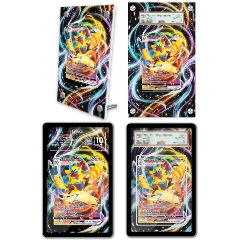 

Anime Art Display for Pokemon Zeraora Sword Shield Anime Game Expand Art Gifts Acrylic Protective Case Keychain Evaluation Level