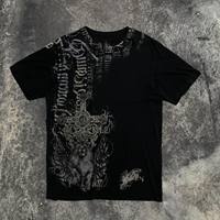 Southpole Y2K Vintage Cotton Graphic Tee Distressed Oversized Unisex T-Shirt with Gothic Print Streetwear Retro Soft Shirt Man